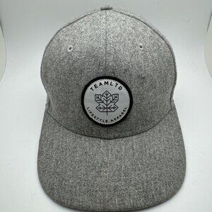 Team LTD Lifestyle Apparel Gray Wool Leather Strapback Baseball Hat Cap. GR63